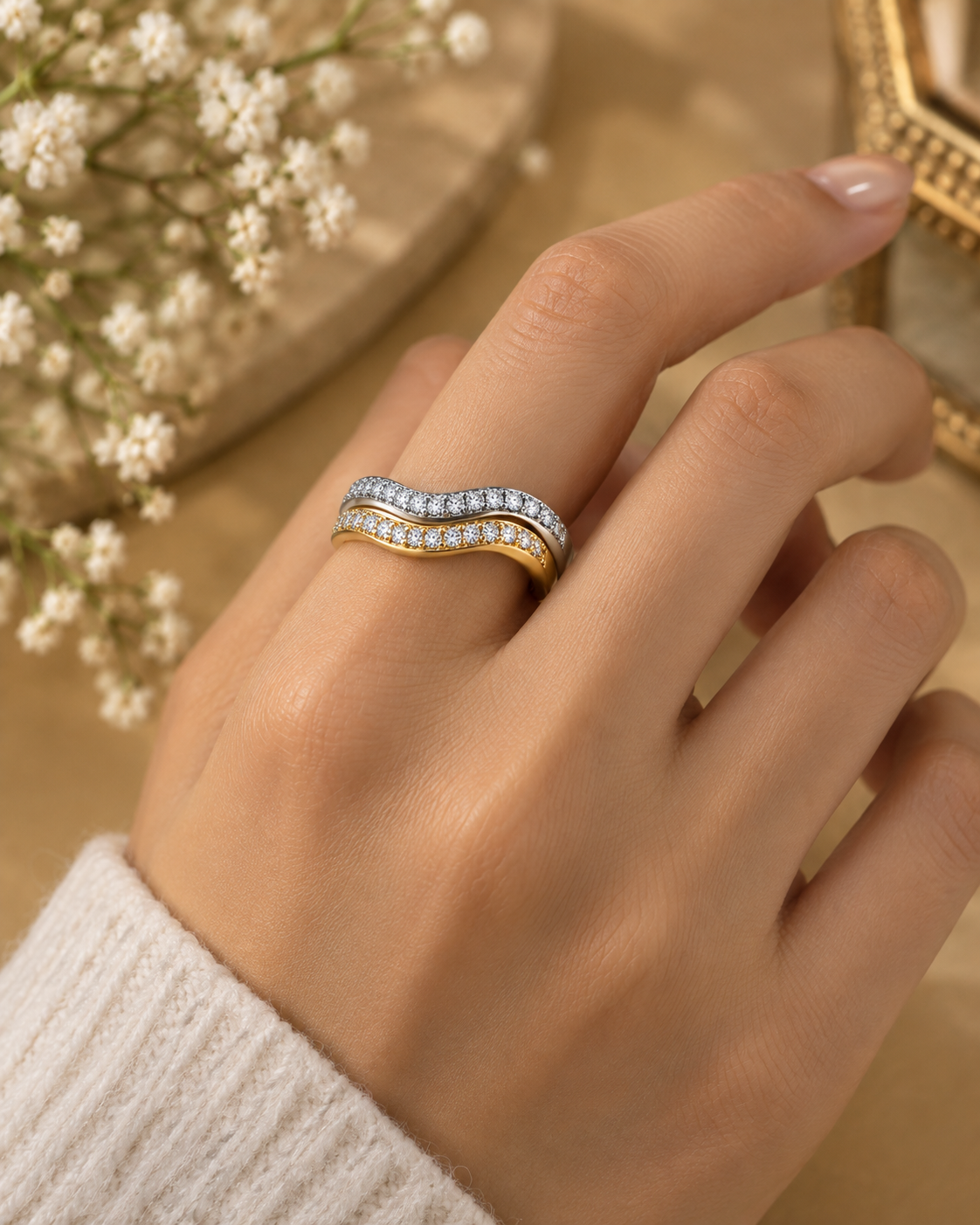 Diamond Wave Ring