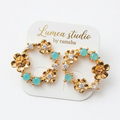 Mint Floral Hoops