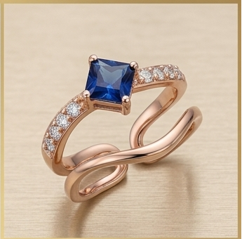 Sapphire Kite Ring