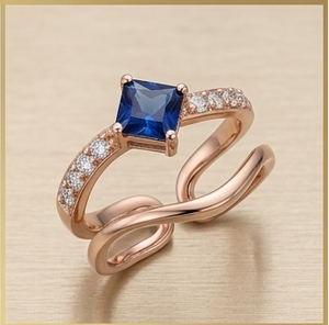 Sapphire Kite Ring