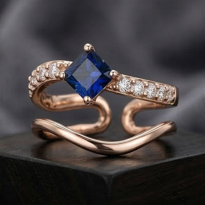Sapphire Kite Ring