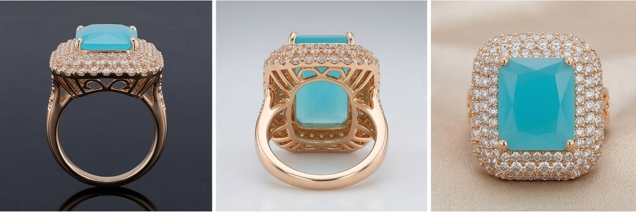 Turquoise Halo Ring