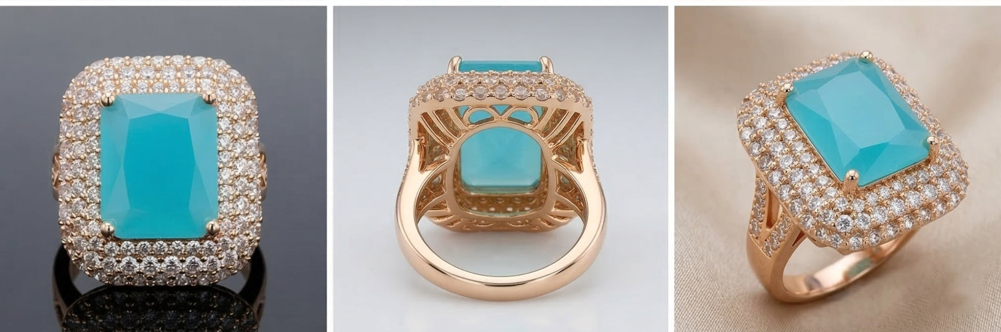 Turquoise Halo Ring