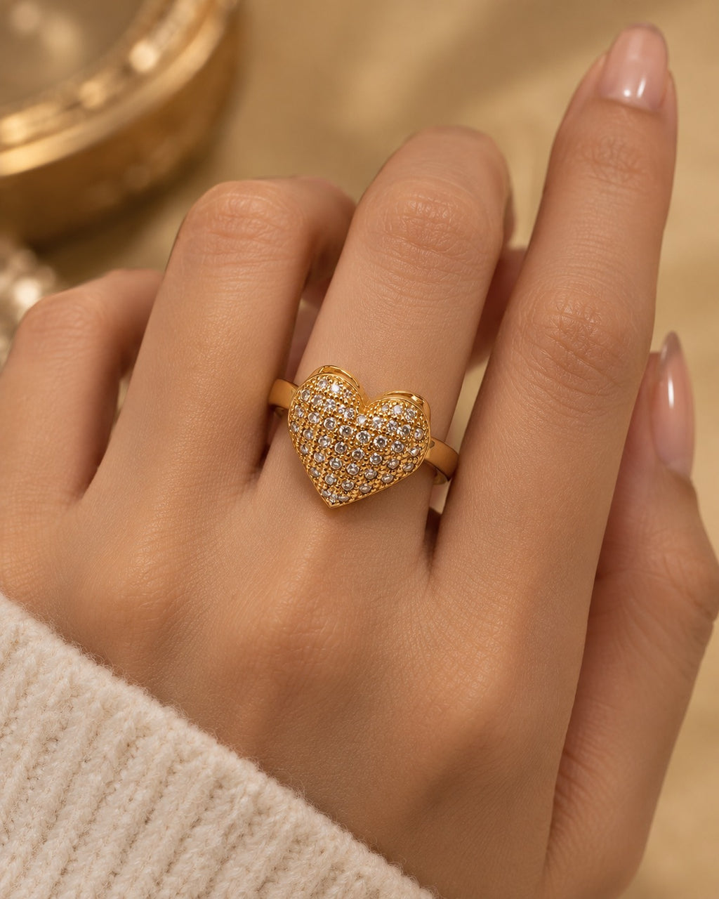Pave Heart Ring