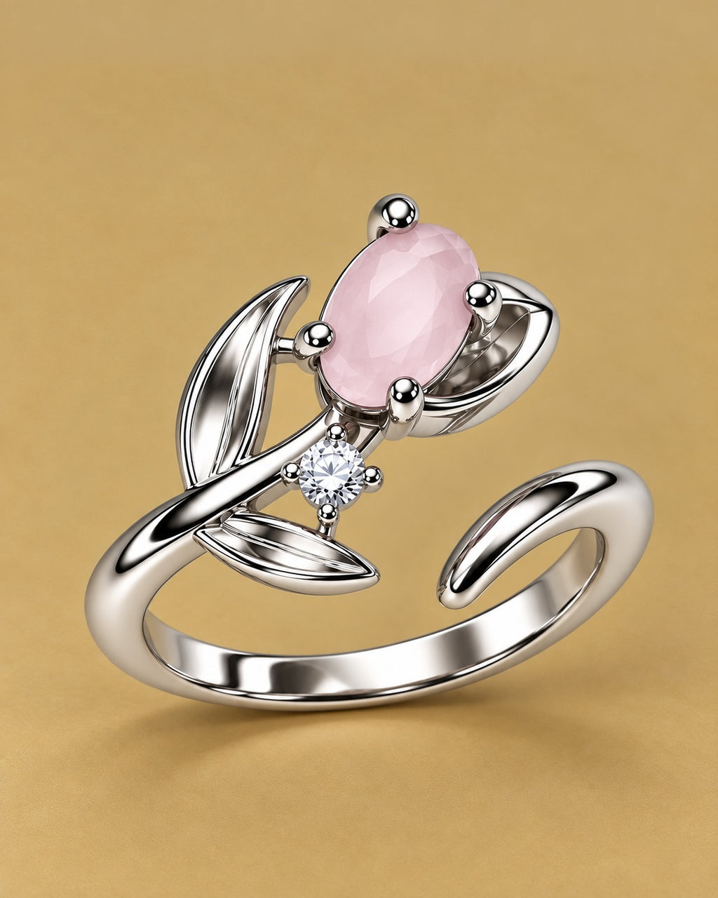 Gemstone Leaf Ring