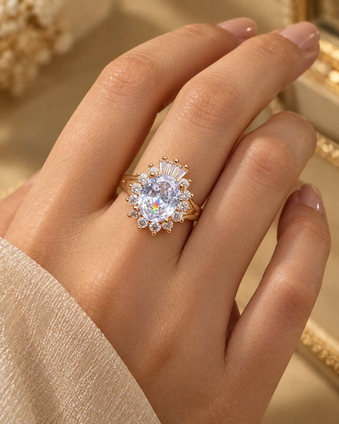 Sunburst Oval Halo