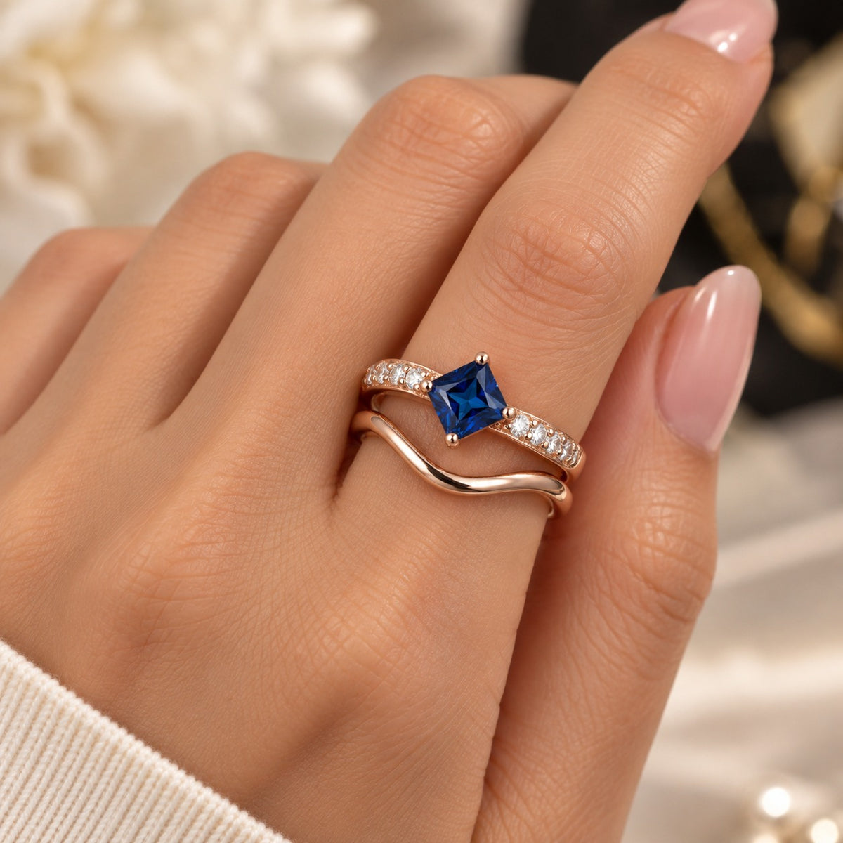 Sapphire Kite Ring