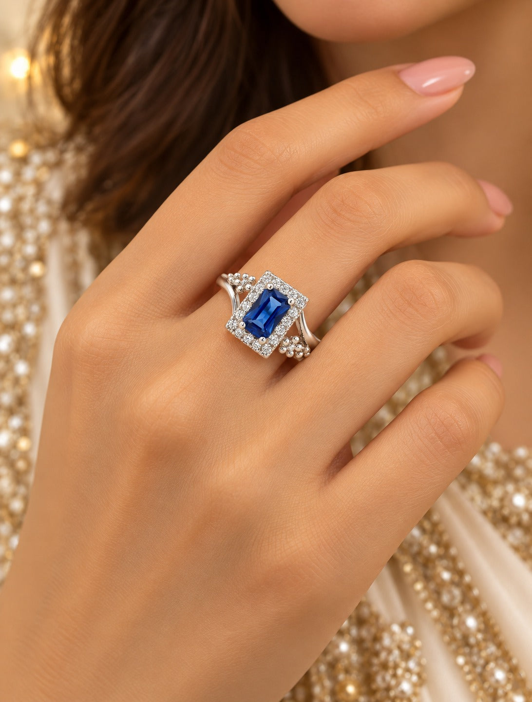 Sapphire Bypass Ring