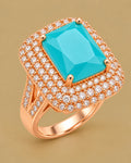 Turquoise Halo Ring