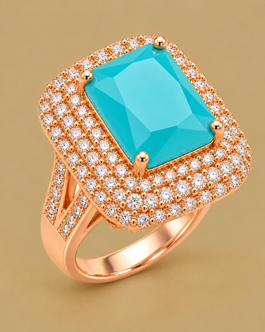 Turquoise Halo Ring