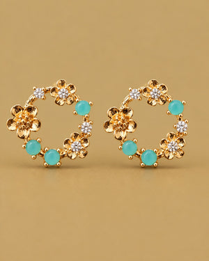 Mint Floral Hoops