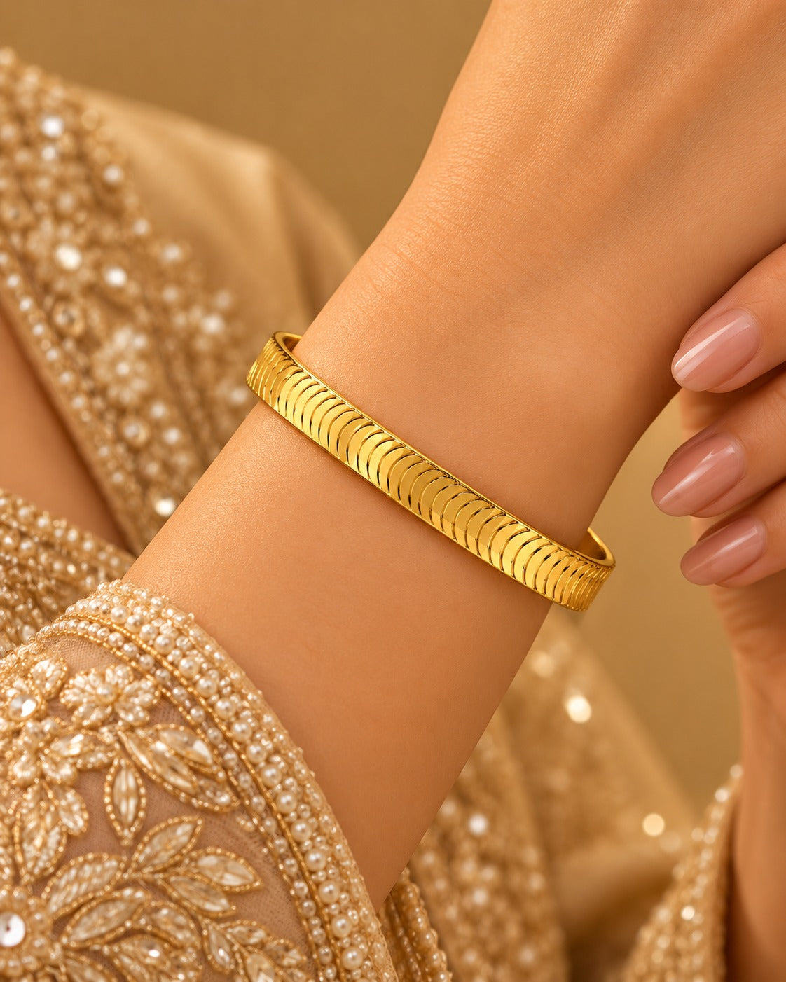 Golden Diagonal Bangle