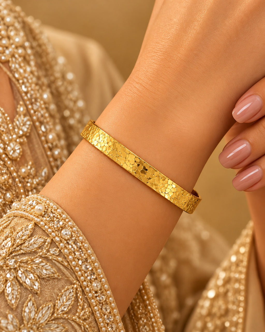 Golden Textured Bangle