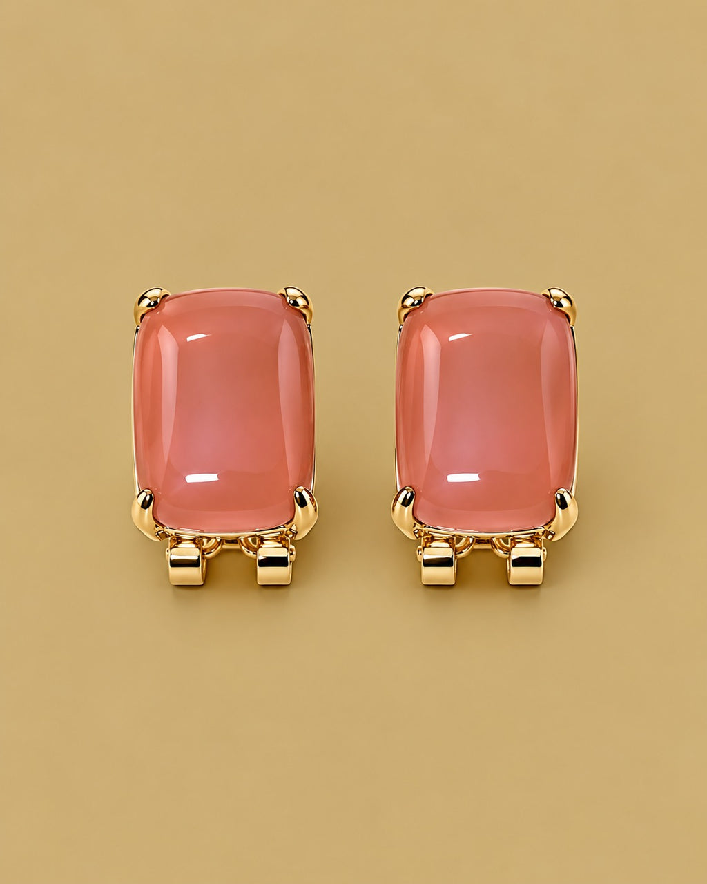 Coral Rectangle Studs
