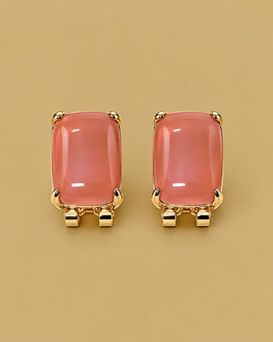 Coral Rectangle Studs