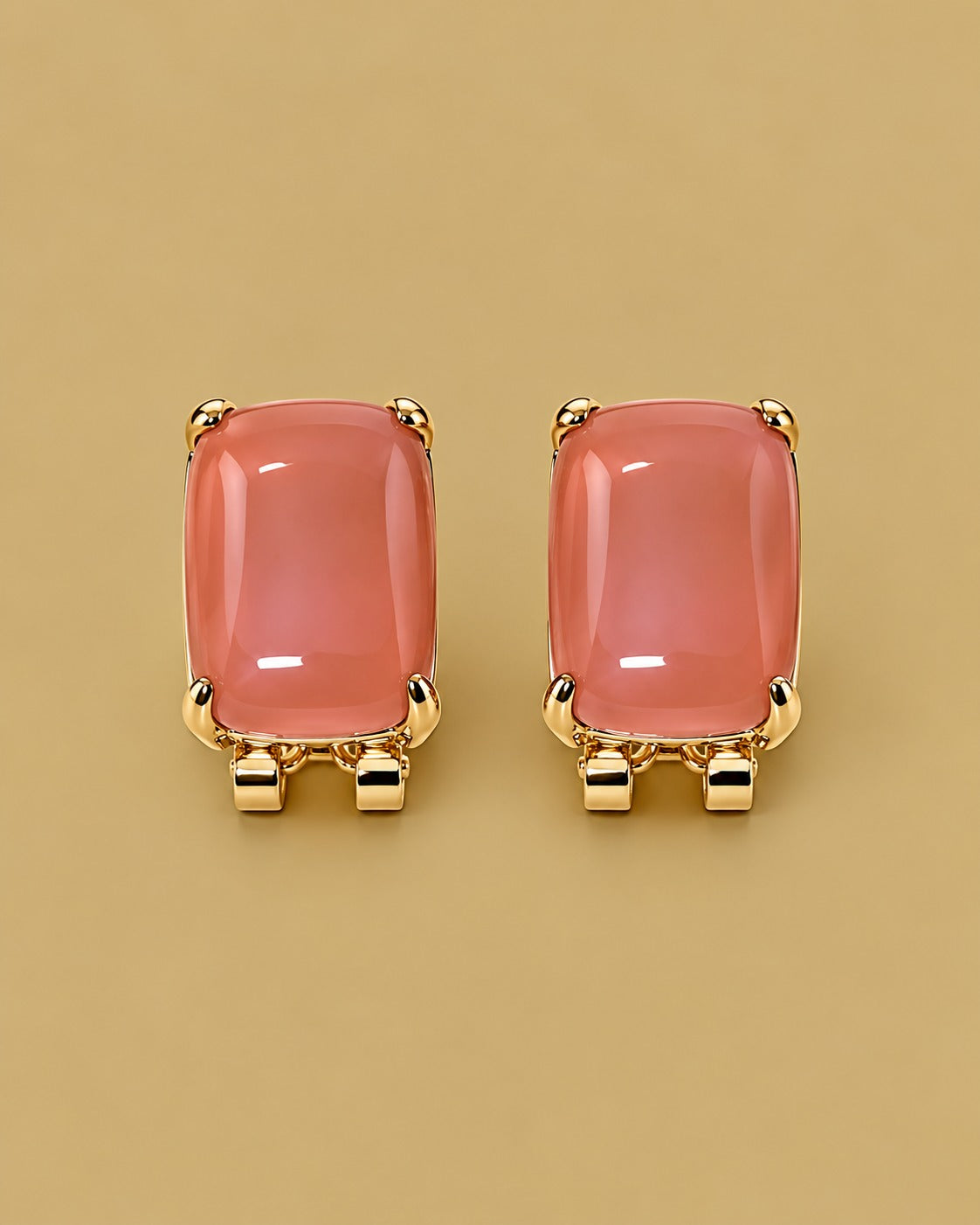 Coral Rectangle Studs