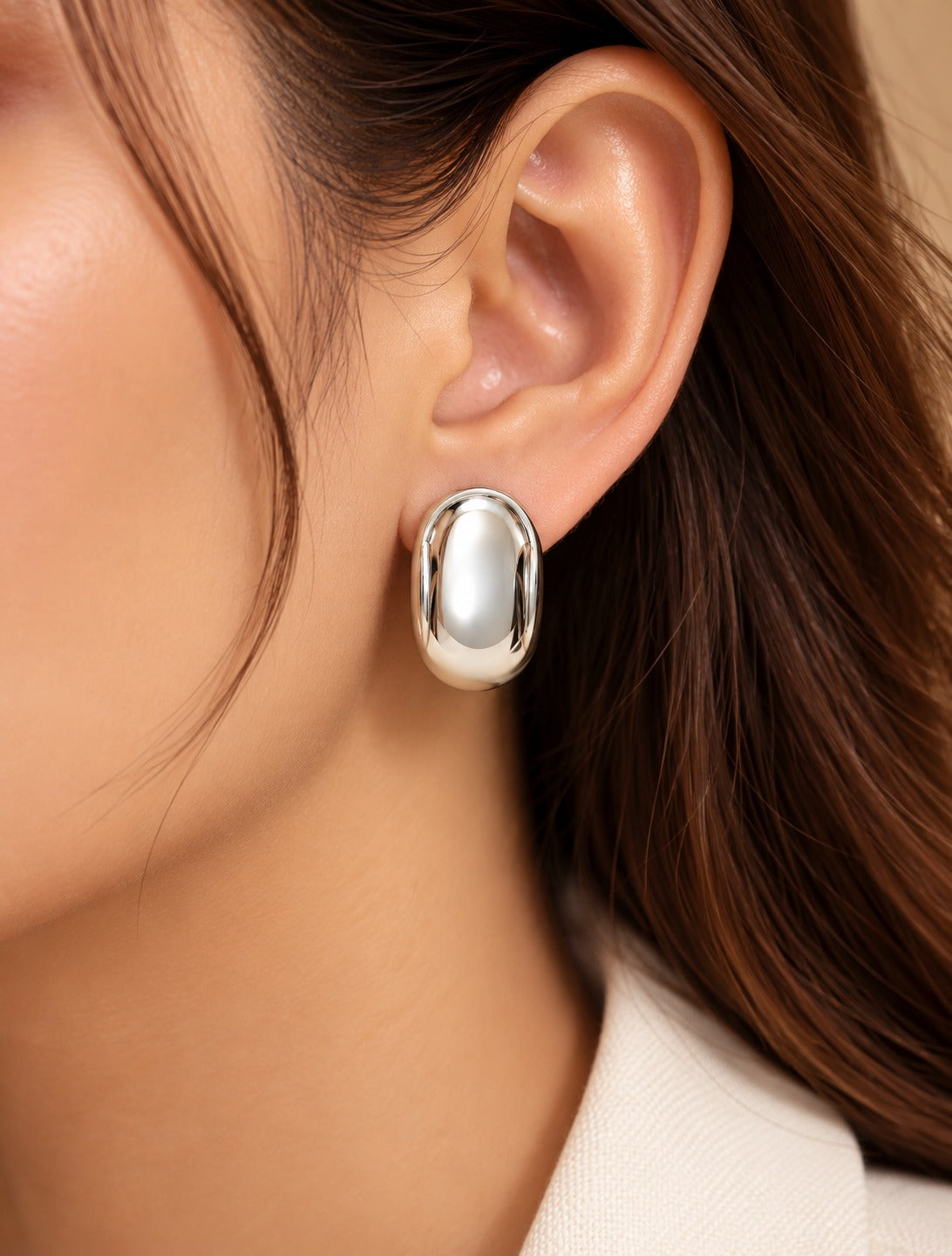 Sculpted Oval Studs