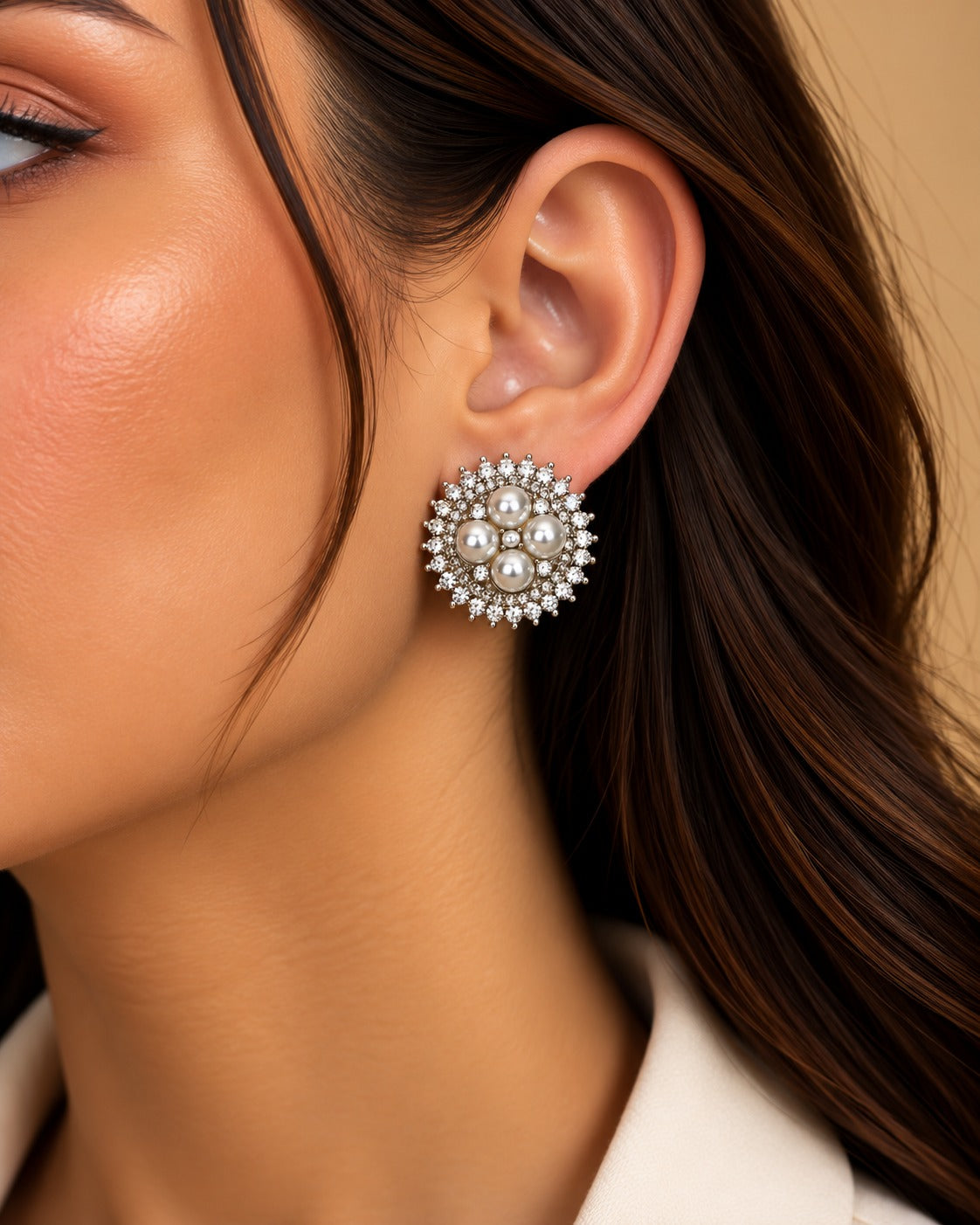 Silver Pearl Studs