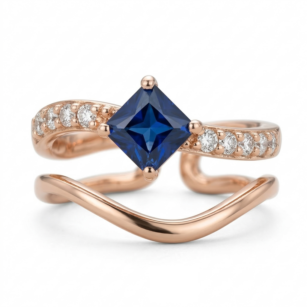 Sapphire Kite Ring