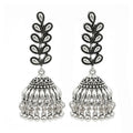 Silver Leaf Jhumkas