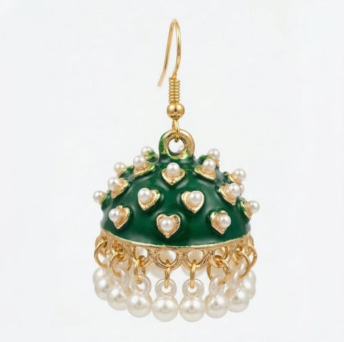 Emerald Heart Jhumkas